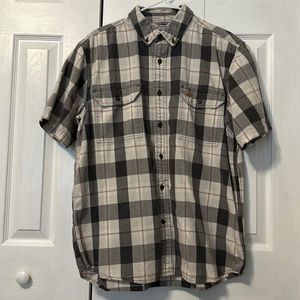 Carhartt Men’s Button Down Plaid Shirt, Relaxed Fit, size large